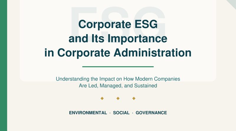 Corporate ESG and Its Importance in Corporate Administration