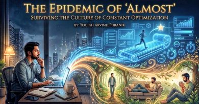 The Epidemic of ‘Almost’: Surviving the Culture of Constant Optimization By: Yogesh Arvind Puranik